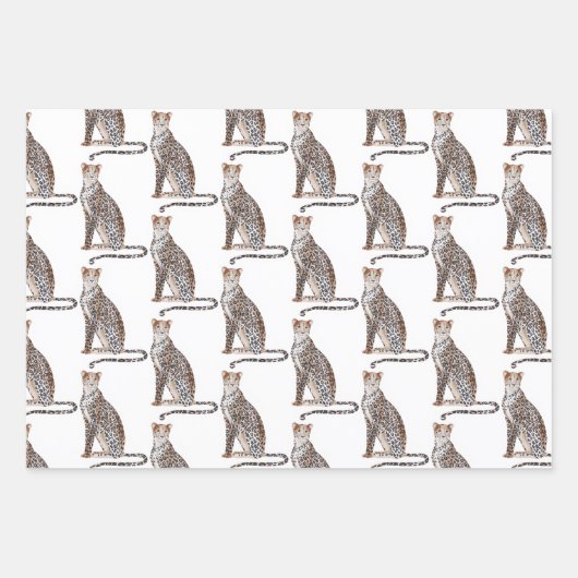 Safari Zoo Dieren die papierbladen overladen Inpakpapier Vel (Voorkant 2)