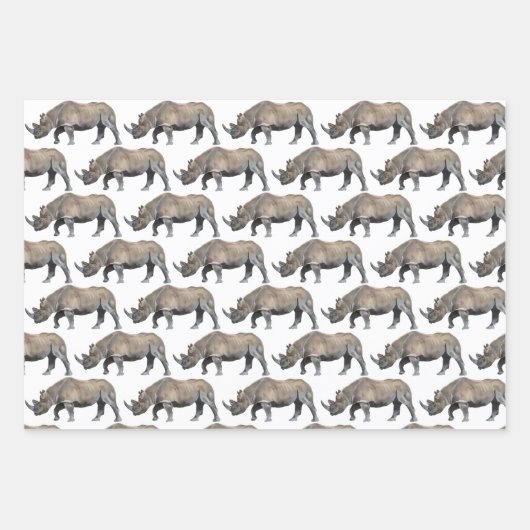 Safari Zoo Dieren die papierbladen overladen Inpakpapier Vel (Voorkant 3)