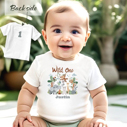 Safari ZOO Dieren Wild One Boy 1e Verjaardag