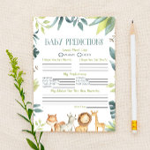Safari Zoo Dierlijke Baby shower voorspellingen ac Briefpapier