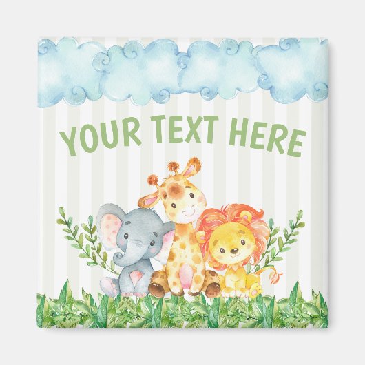 Safari Zoo Dierlijke Koelkast Magneet (Voorkant)