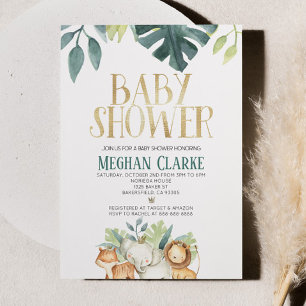 Safari Zoo Jungle Dierenthema Baby Shower Kaart