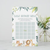 Safari Zoo Oerwoud Dieren Bingo Baby shower Spel Briefpapier (Staand voorkant)