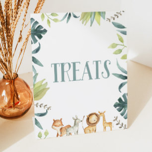 Safari Zoo Oerwoud Dieren Party Treats Tafel Reclamebord Met Voetstuk
