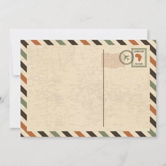 Safari Zoo verjaardagsfeestje uitnodiging (Achterkant)