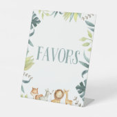 Safari Zoo Wild Oerwoud Animals Party Favors Table Reclamebord Met Voetstuk (Voorkant)