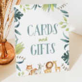 Safari Zoo Wilde Dieren Kaarten en Geschenken Fees Reclamebord Met Voetstuk