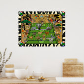 Safari Zuid-Afrika Soccer Football Sports Fan Poster (Keuken)
