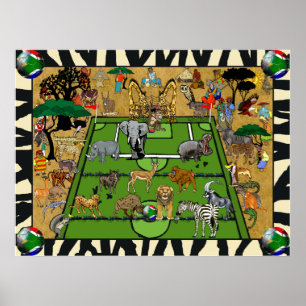 Safari Zuid-Afrika Soccer Football Sports Fan Poster