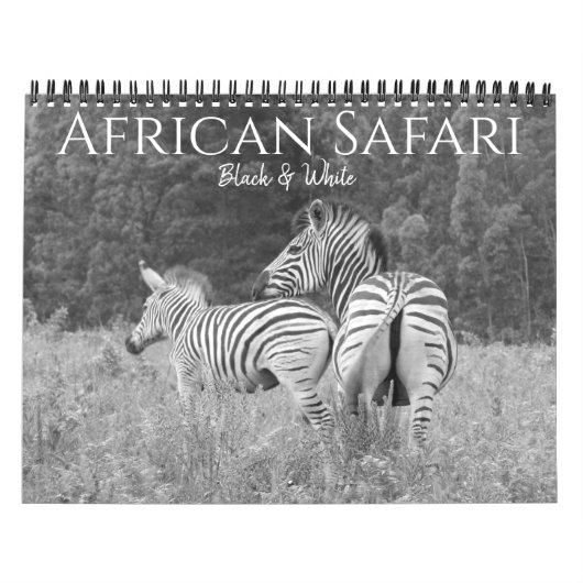 Safari Zwart & Wit 2025 Kalender (Hoes)
