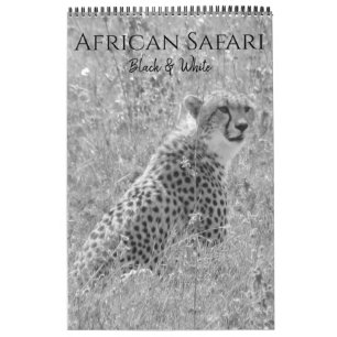 safari zwart-wit kalender