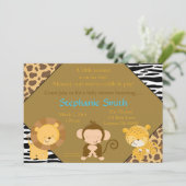 safaribaby kopie, kom bij ons voor een baby shower kaart (Staand voorkant)