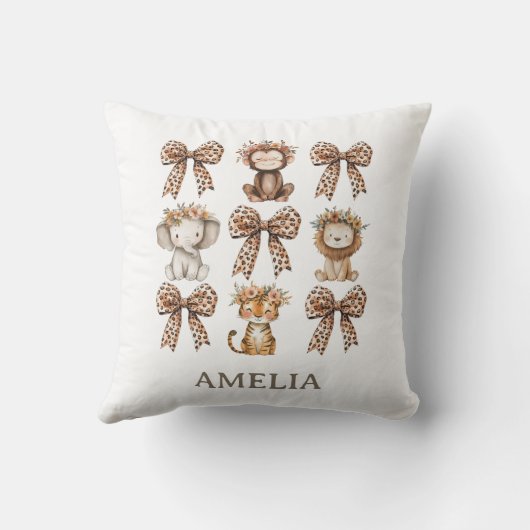 Safaribogen en Oerwoud Animals Baby Nursery Kussen (Achterkant)