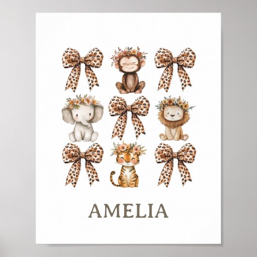 Safaribogen en Oerwouden dieren Baby Kamermuur Poster (Voorkant)