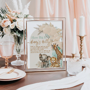 Safaridier Boho Oh Boy Baby shower Mom Belly Poster