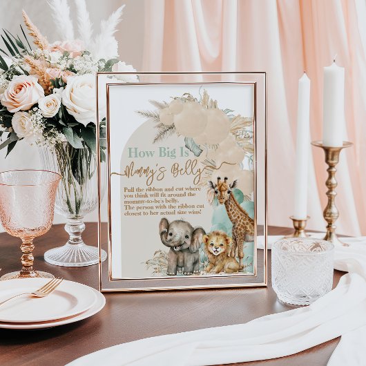 Safaridier Boho Oh Boy Baby shower Mom Belly Poster