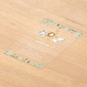 Safaridieren, Oerwoud, wilde dieren, Baby shower Acryl Uitnodigingen (Laagn)