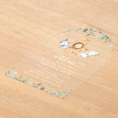 Safaridieren, Oerwoud, wilde dieren, Baby shower Acryl Uitnodigingen (Laagn)