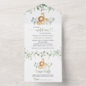 Safaridieren, Oerwoud, wilde dieren, Baby shower All In One Uitnodiging (Binnen)