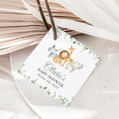 Safaridieren, Oerwoud, wilde dieren, Baby shower Bedankjes Labels