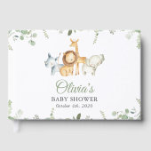 Safaridieren, Oerwoud, wilde dieren, Baby shower Gastenboek (Voorkant)