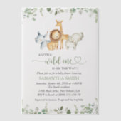 Safaridieren, Oerwoud, wilde dieren, Baby shower Vellum Uitnodigingen (Voorkant)