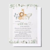 Safaridieren, Oerwoud, wilde dieren, Baby shower Vellum Uitnodigingen (Offset)
