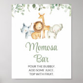 Safaridieren, Oerwoud, wilde dieren, Momosa Bar Poster (Voorkant)