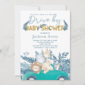 Safaridieren rijden met het Baby shower Kaart (Voorkant)