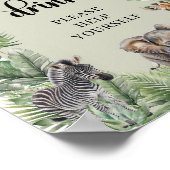 Safaridieren Tropische groenere drinken tafelteken Poster (Hoek)