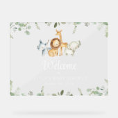 Safaridieren, wilde dieren, Baby shower welkom Acryl Bord (Voorkant)