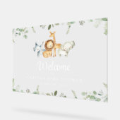 Safaridieren, wilde dieren, Baby shower welkom Acryl Bord (Hoek)