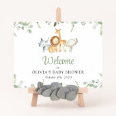 Safaridieren, wilde dieren, Baby shower welkom Poster