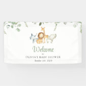 Safaridieren, wilde dieren, Baby shower welkom Spandoek (Horizontaal)