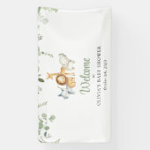 Safaridieren, wilde dieren, Baby shower welkom Spandoek (Verticaal)