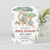 Safary Animals Baby shower Gift Party Bedankkaart (Staand voorkant)