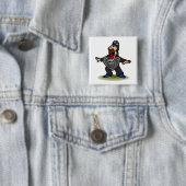 Safe big mouth Umpire Vierkante Button 5,1 Cm (In situ)