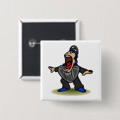 Safe big mouth Umpire Vierkante Button 5,1 Cm (Voorkant /achterkant)