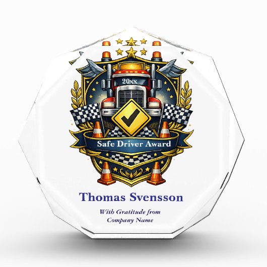 Safe Driver Award Truck Driver Recognition Fotoblokken (Voorkant)