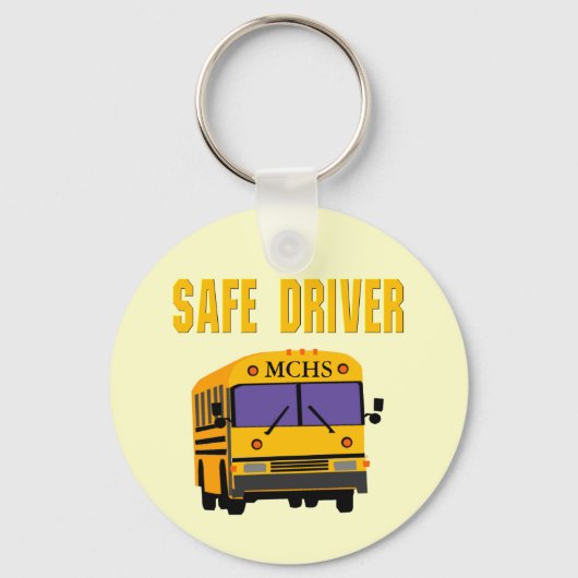 Safe Driver School Bus-bestuurderstoetsenbord Sleutelhanger (Voorkant)
