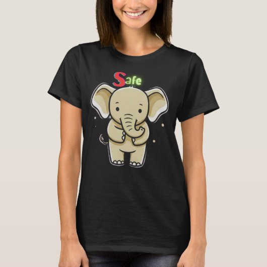Safe Gentle Baby Elephant Emotional Healing T-shirt (Voorkant)
