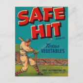Safe Hit Texas Vegetables Crate Label Briefkaart (Voorkant)