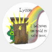 Safe Leprechauns Gold Ronde Sticker (Voorkant)