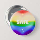 SAFE LGBTQ Rainbow Pride Heart Ronde Button 7,6 Cm (Voorkant /achterkant)