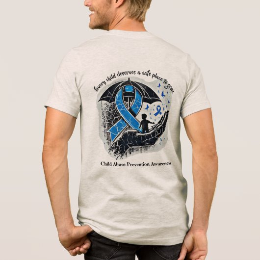 Safe Place – Child Abuse Prevention Awareness Tri-Blend Shirt (Achterkant)