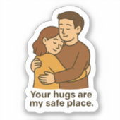 Safe Place Knuffelpaar Sticker (Voorkant)