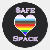 Safe Space Classic Round Sticker (Voorkant)
