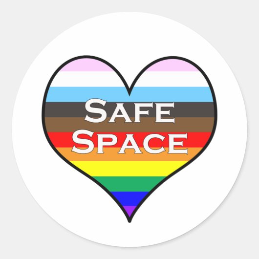 Safe Space Classic Round Sticker (Voorkant)