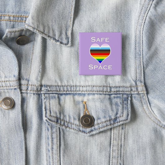 Safe Space Pinback-Button Vierkante Button 5,1 Cm (In situ)