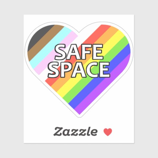 Safe Space Pride Heart Vinyl Sticker (Vel)